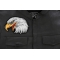 Eagle Head Facing Left Medium Iron on Patch Eagle Patch, Patches for Jackets shown on leather vest