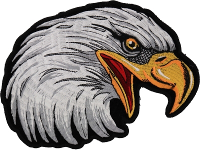Eagle Head Facing Right Medium Iron on Patch