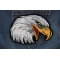 Eagle Head Facing Right Medium Iron on Patch Eagle Head Looking Right Patch shown on jeans