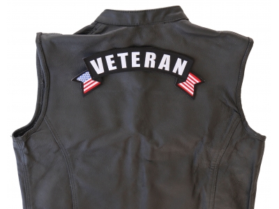 Veteran Top Rocker Patch With US Flag | US Military Veteran Patches