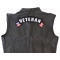 Veteran Top Rocker Patch With US Flag | US Military Veteran Patches Veteran Patch, US Flag Large Rocker Patch shown on leather vest