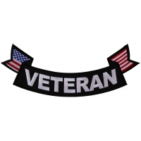 Veteran Bottom Rocker With Flags Patch | US Military Veteran Patches