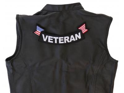 Veteran Bottom Rocker With Flags Patch | US Military Veteran Patches