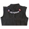 Veteran Patch, US Flag Large Rocker Patch shown on leather vest