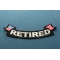 Retired Bottom Rocker With Flags Patch | US Military Veteran Patches Retired Patch diagonal view