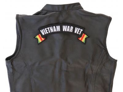 Vietnam War Vet Rocker Patch With Flags | US Military Vietnam Veteran Patches