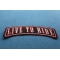 Live To Ride Large Rocker Biker Patch | Embroidered Patches Live To Ride Patch diagonal view