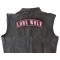 Lone Wolf Patch, Large Back Patches shown on leather vest