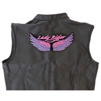 Lady Rider Wings Purple Large Back Patch | Embroidered Biker Patches