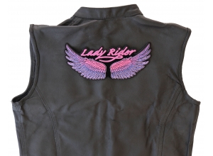 Lady Rider Wings Purple Large Back Patch | Embroidered Biker Patches