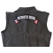 Patriotic Rider Patch - Iron on Patch - 11x4.5 inch shown on leather vest