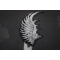 Left Silver Eagle Wing Patch | Embroidered Patches Left Silver Eagle Wing Patch diagonal view