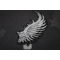 Right Silver Eagle Wing Patch | Embroidered Patches Right Silver Eagle Wing Patch diagonal view