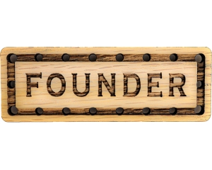 Founder Solid Oak Laser Engraved Wooden Patch