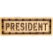 President Solid Oak Laser Engraved Wooden Patch