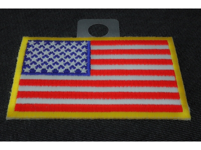 Us Flag Patch Small Yellow Border 3 Inch | Embroidered Patches