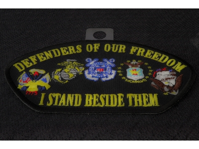 Cap Defenders Of Our Freedom I Stand Beside Them Patch | US Military Veteran Patches