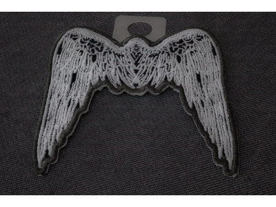 Small Angel Wings Patch Grey | Embroidered Patches