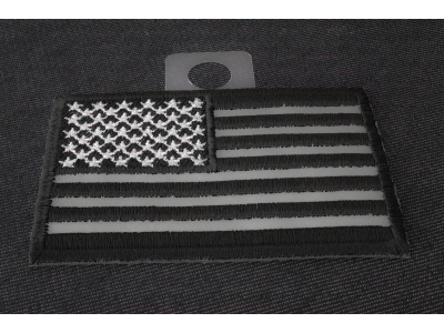 Black White And Reflective US Flag Patch | Embroidered Patches