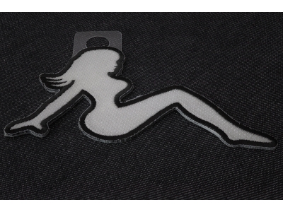 MudFlap Girl Patch In White Facing Right | Embroidered Patches