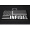 Infidel American Flag Black White Patch diagonal view