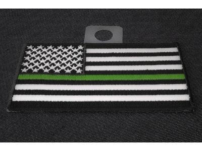 Subdued Green Stripe American Flag Patch | US Army Military Veteran Patches