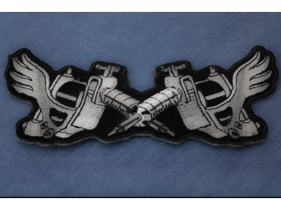 Tattoo Guns Wings Patch Small