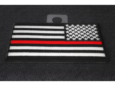 Thin Red Line American Flag Reversed Patch | Embroidered Patches