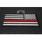 Thin Red Line American Flag Reversed Patch | Embroidered Patches Thin Red Line American Flag Reversed Patch diagonal view