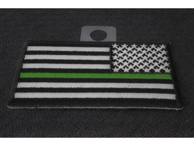 Thin Green Line American Flag Reversed Patch | US Military Veteran Patches