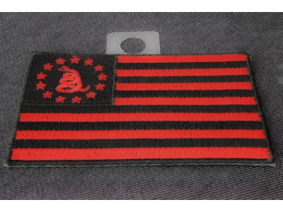 Gadsden American Flag Red Black Patch | Embroidered Patches