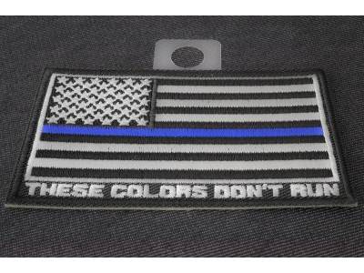 Thin Blue Line American Flag These Colors Don't Run Patch | Embroidered Patches
