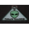 Area 51 Tour Guide Funny Iron on Patch Alien Head diagonal view