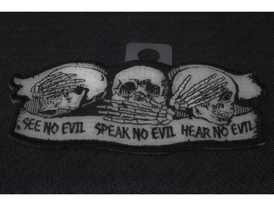 See No Evil Speak No Evil Hear No Evil Skull Patch