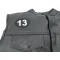Lucky 13 Patch | Embroidered Patches Lucky 13 Patch - 2.75x2 inch. Embroidered Iron on Patch shown on leather vest