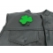 3 Leaf Clover Shamrock Patch | Embroidered Patches 3 Leaf Clover Shamrock Patch - 3 inch. Embroidered Iron on Patch shown on leather vest