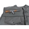 AK 47 Patch Right Assault Rifle Gun - 6x2 inch. Embroidered Iron on Patch shown on leather vest