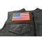 American Flag Patch with Yellow Borders American Flag Patch with Yellow Borders - 5x3 inch. Embroidered Iron on Patch shown on leather vest