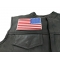 American REVERSED Flag Patch with White Borders American REVERSED Flag Patch with White Borders - Iron on Patch - 5x3 inch shown on leather vest