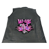 Bad Girl Wheeley Biker Large Patch | Embroidered Biker Patches
