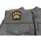 Canine Paw Print Iron on Patch Canine Paw Print Iron on Patch - 2.9x3.5 inch. Embroidered Iron on Patch shown on leather vest
