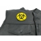 Bio Hazard Patch | Embroidered Patches Bio Hazard Patch - 3 inch. Embroidered Iron on Patch shown on leather vest