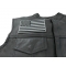 Black and Gray American Flag Patch American Flag Patch, Embroidered Patches for Jackets Vests Hats shown on leather vest