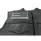 Black and Gray American REVERSED Flag Patch - Iron on Patch - 5x3 inch shown on leather vest