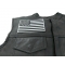 Black and White American Flag Patch with White Borders Black and White American Flag Patch with White Borders - 5x3 inch - Embroidered Iron on Patch shown on leather vest