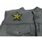 Black and Yellow Star Patch - Iron on Patch - 3x3 inch shown on leather vest