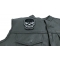 Black Skull Patch Small | Embroidered Patches Black Skull Patch, Biker Skull Patches shown on leather vest