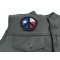 Black Texas Peace Patch - Iron on Patch - 3.5x3.5 inch shown on leather vest
