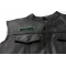 Blank Name Tag Patch Green Border - 3.5x1 inch shown on leather vest