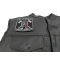 Blessed Are The Courageous Patch - 3.5x3.75 inch. Embroidered Iron on Patch shown on leather vest